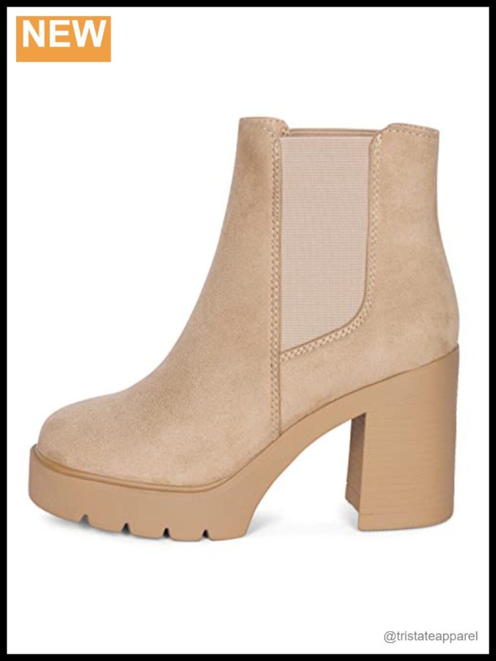 STYLISH S Women's Platform Ankle Boots Chunky Block Heel Chelsea Booties Lug